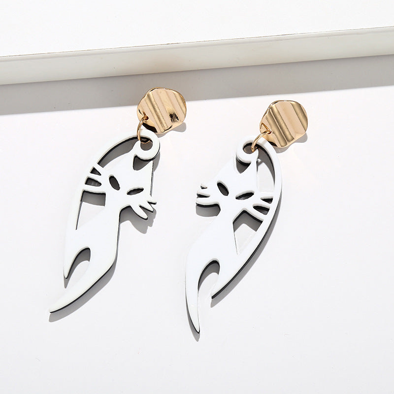 Wholesale Fox Animal Acrylic Metal Earrings